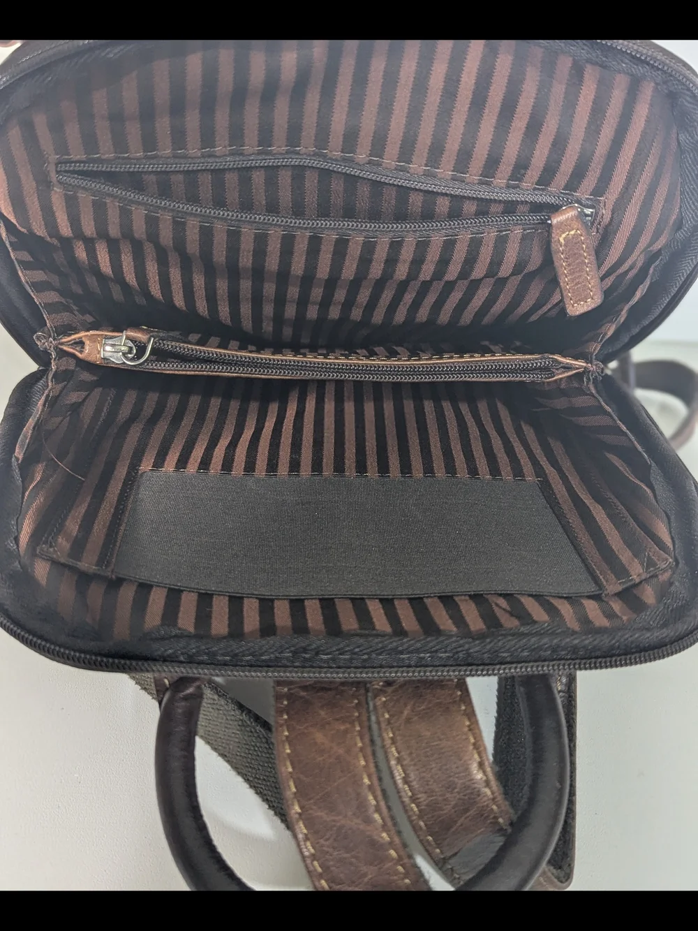 Jack Georges Brown Genuine Leather Backpack Daypack Travel Bag Vintage Distresse